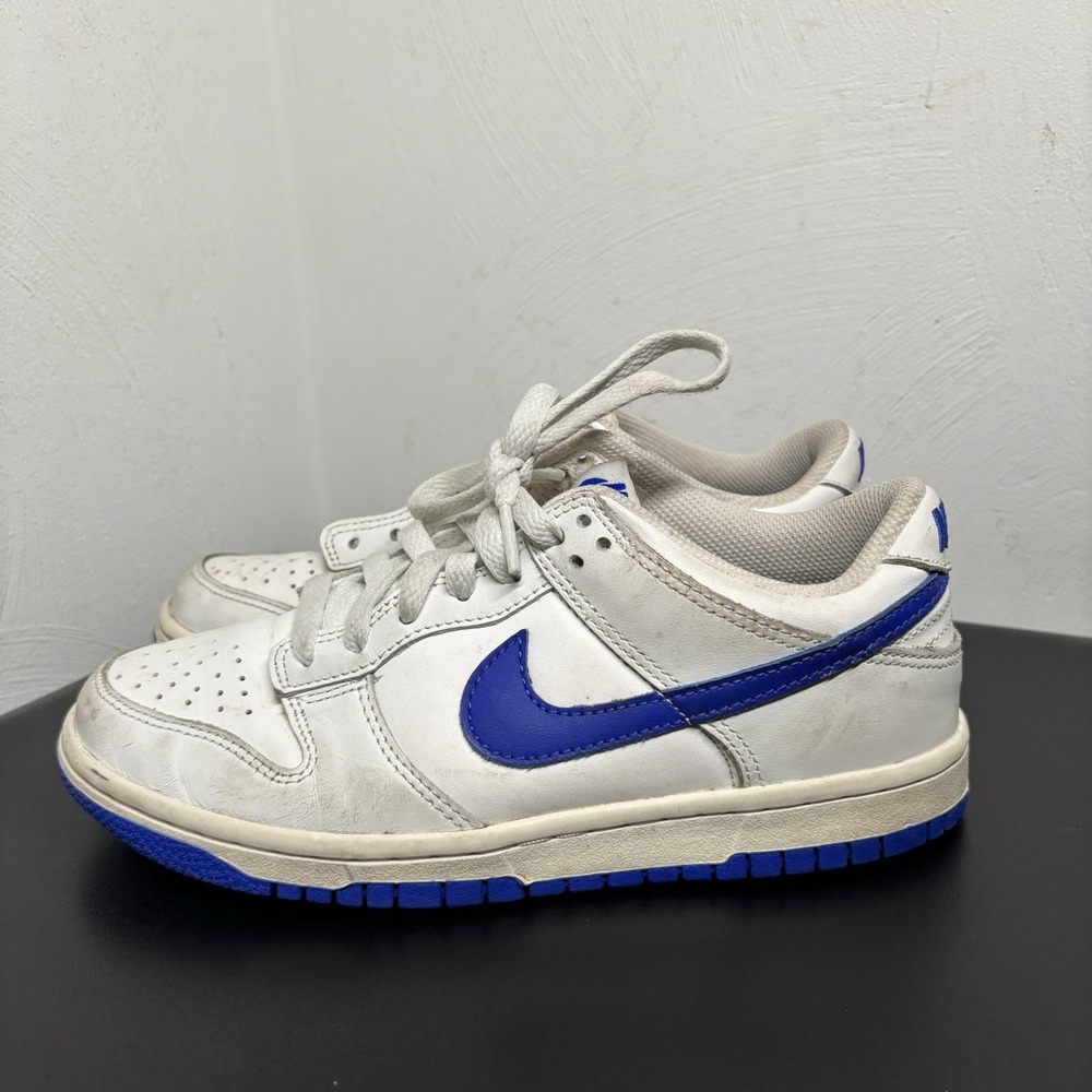 *Nike DUNK Low White Royal Blue Kids Shoes GS 5Y/6.5 Women's DH9765-105 Sneakers